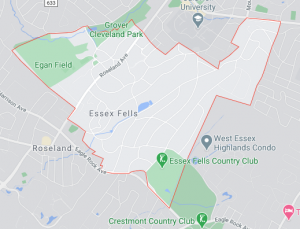 Essex Fells NJ Business Security Systems Map
