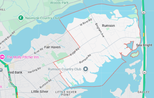 Rumson Map Rumson NJ Business Security System Install | Maffey's